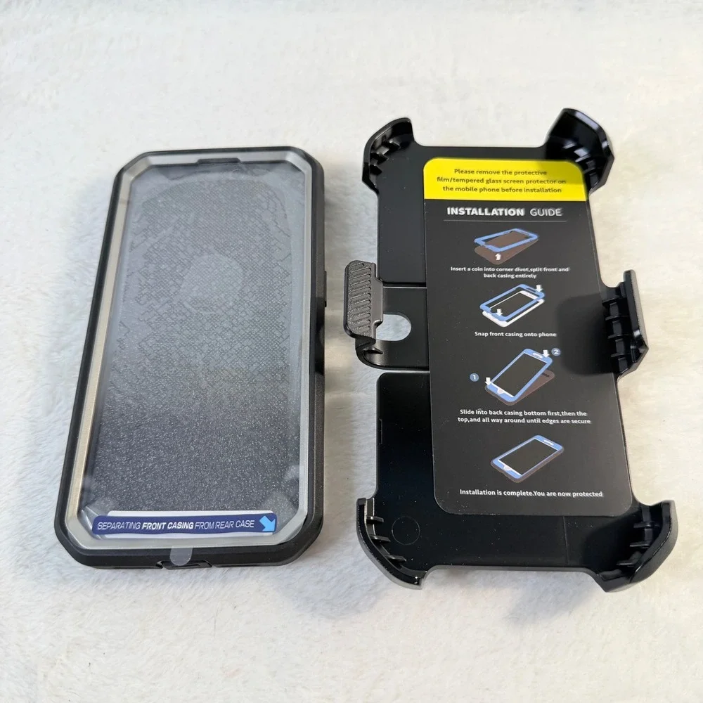 Supcase UB Pro Case iPhone 15 Pro 6.1 Silver Like New Rugged Kickstand Holster